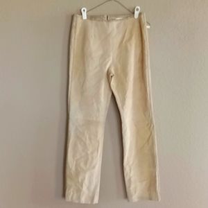 Suede leather pants. Straight leg and lined. Dry clean only